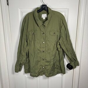 Christopher & Banks Olive Green Utility Jacket